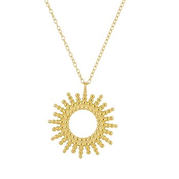 Chaîne soleil, collier en argent sterling 925 avec pendentif - plaqué or 1