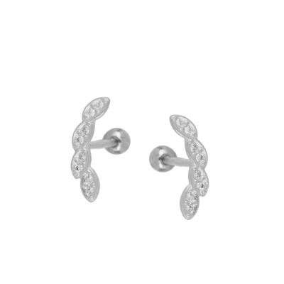 Multi Zirkonia Helix Piercing, 925 Sterling Silber Ohrschmuck - silber