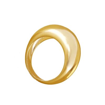 Dome Ring, 925 Sterling Silber Ring - vergoldet - US16