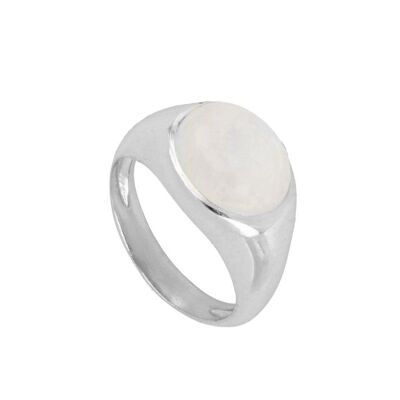 Mondsteinsiegelring, 925 Sterling Silber Ring - silber - US14