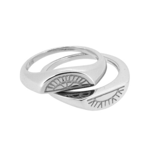 Sonnensiegelring, 925 Sterling Silber Ring - silber - US10