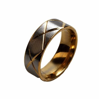 Partner Ring, X Design, Edelstahl Ring  US 10/63