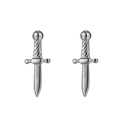 Schwert Ohrringe, 925 Sterling Silber Ohrringe - silber