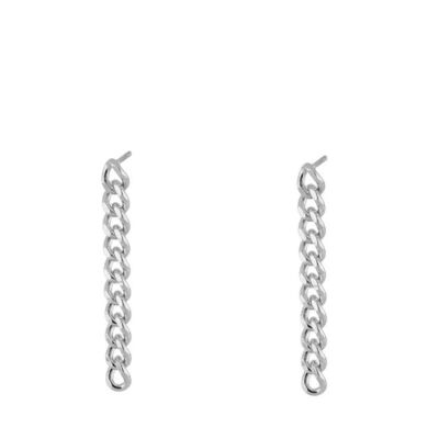 Paperclip Chain Ohrringe, 925 Sterling Silber Ohrringe 33mm - silber