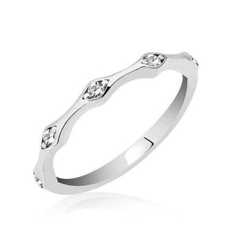 Bague multi zircone cubique, argent sterling 925 - US14 1