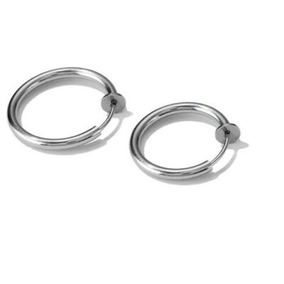 Fake Ohrringe, 925 Sterling Silber Ohrringe - silber - 8mm