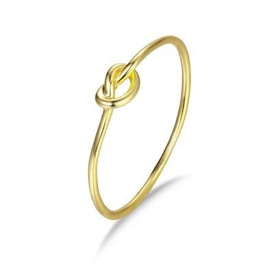 Knoten Ring, 925 Sterling Silber Ring - vergoldet - US10