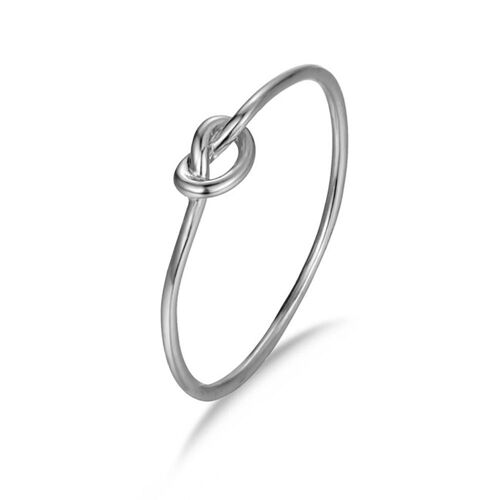 Knoten Ring, 925 Sterling Silber Ring - silber - US12