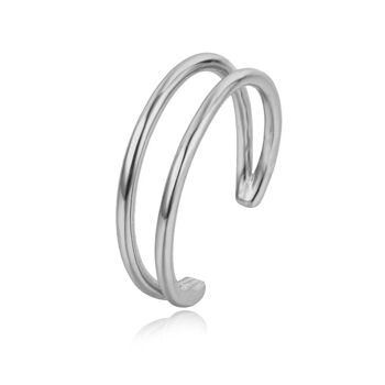 Bague double ouverte, bague en argent sterling 925 - argent - US12 1