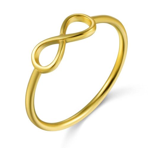Infinity-Ring, 925 Sterling Silber Ring - vergoldet - US12