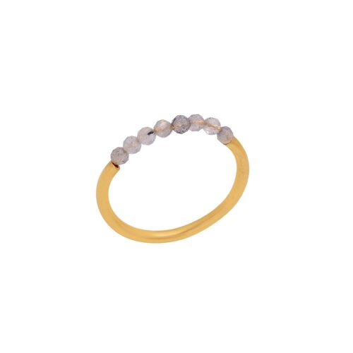 Labradorit Ring, 925 Sterling Silber vergoldeter Ring - US12