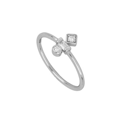 Dreifacher Zirkonia Ring, 925 Sterling Silber Ring - silber - US12