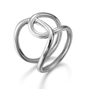 Bague déclaration torsadée, bague en argent sterling 925 - argent - US12 1