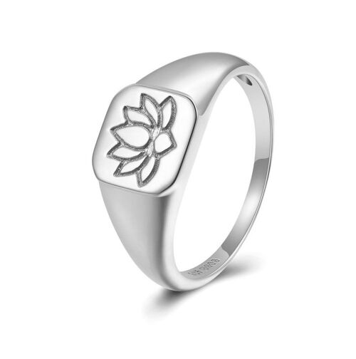 Lotus Ring, 925 Sterling Silber Ring - silber - US6