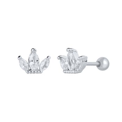 Kronenpiercing, 925 Sterling Silber Piercing - silber