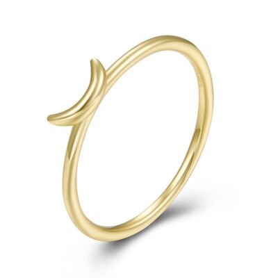 WINZIGER MOND RING, 925 Sterling Silber Ring - vergoldet - US10