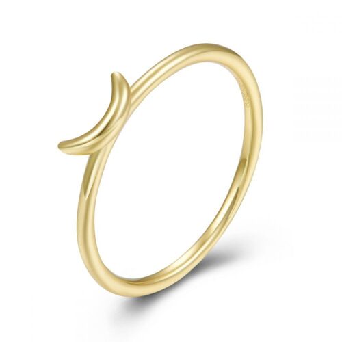 WINZIGER MOND RING, 925 Sterling Silber Ring - vergoldet - US12