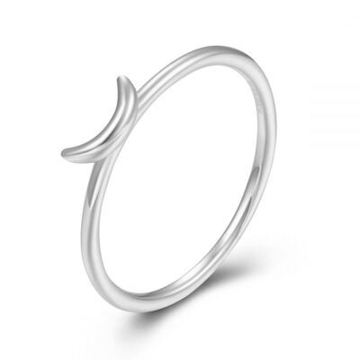 WINZIGER MOND RING, 925 Sterling Silber Ring - silber - US10