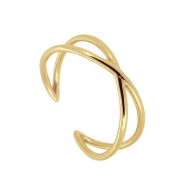 CRISS CROSS RING - vergoldet - US12