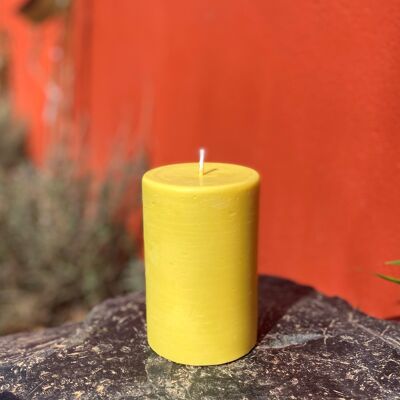 Candela a colonna cera vegetale colorata 550 gr GIALLO LUMINOSO