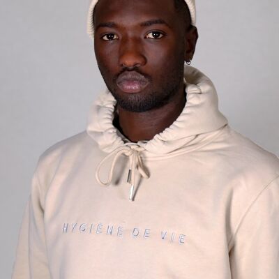 Beige HDV Embroidered Hoodie