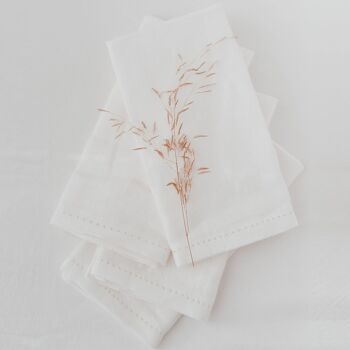 Lot de 4 serviettes en lin blanc 2