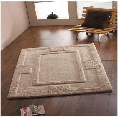 Tapis de salon luxe en laine et épais SPARTA Beige - 110cm x 160cm