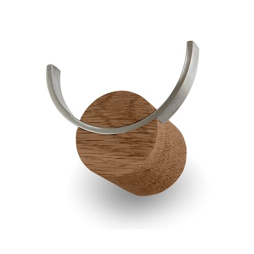Wood wall hook DEER, walnut & stainless steel