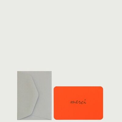 MINI CARD + ENVELOPE THANK YOU neon orange