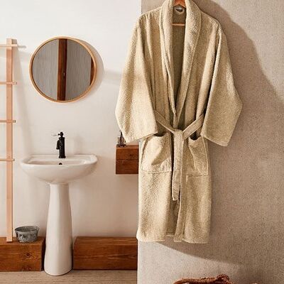 Cotton Bathrobe - Beige