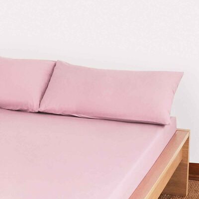 Classic Percale - Juego de sábanas ajustables - Rosa - Individual | 90*190