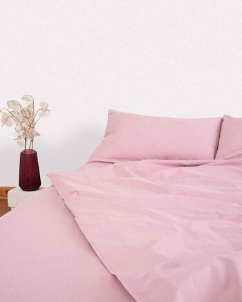 Percale Classique - Ensemble Housse de Couette - Rose - Simple 2