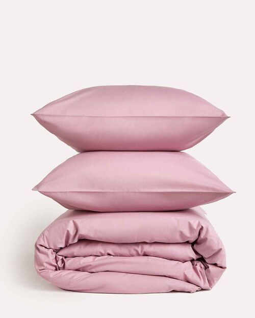 Classic Percale - Duvet Cover Set - Pink - Double