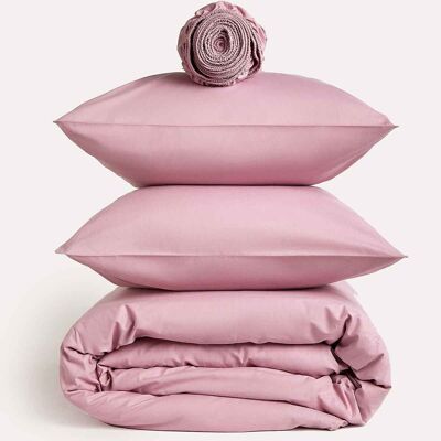 Classic Percale - Core Bedding Set - Pink - Super King