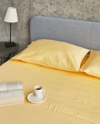 Percale Classique - Ensemble Drap Housse - Jaune - Double | 135*190 2