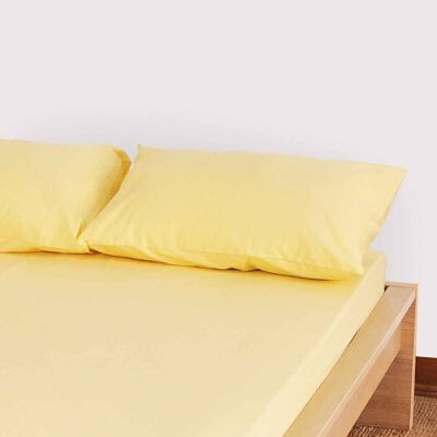 Classic Percale - Juego de sábanas ajustables - Amarillo - King | 150*200