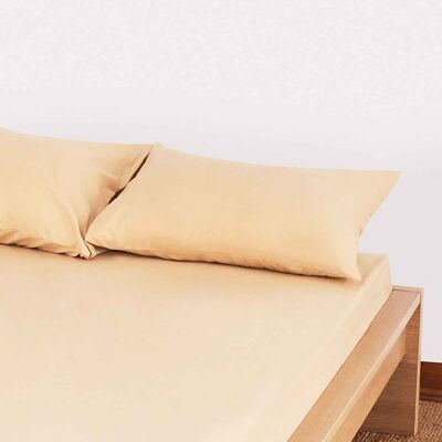 Classic Percale - Juego de sábanas ajustables - Creme Brule - Doble | 135*190