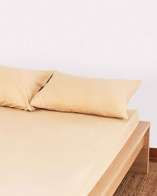 Classic Percale - Fitted Sheet Set - Creme Brule - Euro King | 165*200