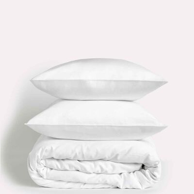 Lavish Satin – Bettbezug-Set – Weiß – Einzelbett