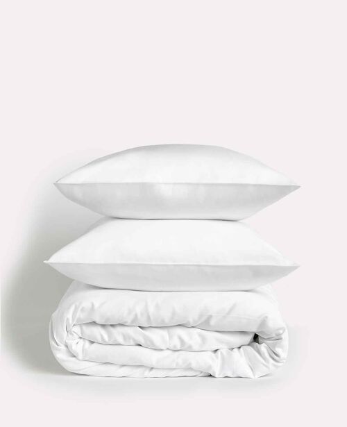 Lavish Sateen - Duvet Cover Set - White - King