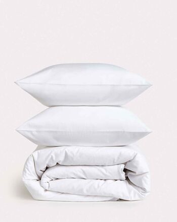 Percale Classique - Ensemble Housse de Couette - Blanc - Simple 1