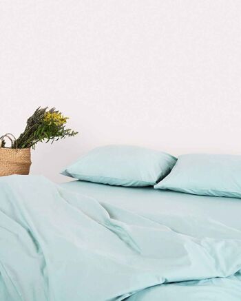 Percale Classique - Ensemble Housse de Couette - Menthe - Simple 2