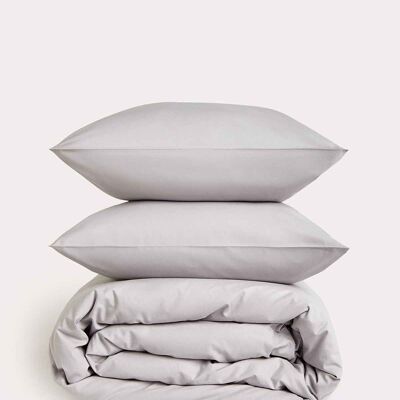 Percale Classique - Ensemble Housse de Couette - Gris - Double