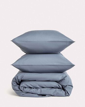 Percale Classique - Ensemble Housse de Couette - Gris Foncé - Simple 1