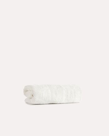 Lot de 2 serviettes en velours de coton - Crème 3