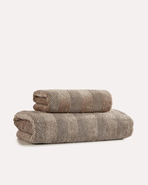 Cotton Velvet Towel Set 2pcs - Dark Chocolate