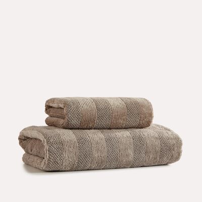 Cotton Velvet Towel Set 2pcs - Dark Chocolate