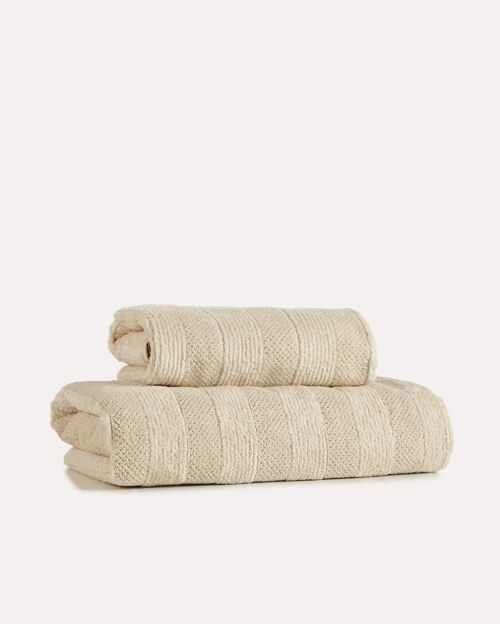 Cotton Velvet Towel Set 2pcs - Custard Cream