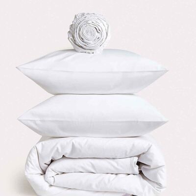 Classic Percale - Juego de ropa de cama Core - Blanco - Individual