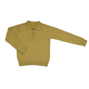 Pull Polo Gustave tricot pistache chiné 1